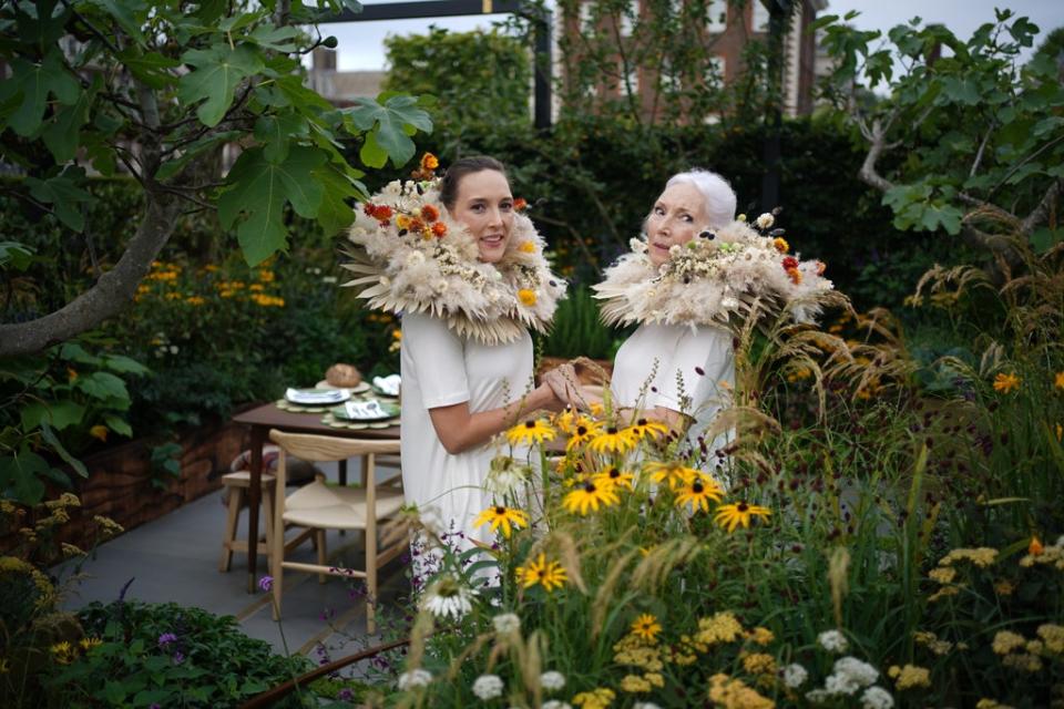 Tara and Valerie Pain in the Parsley box garden (Yui Mok/PA) (PA Wire)