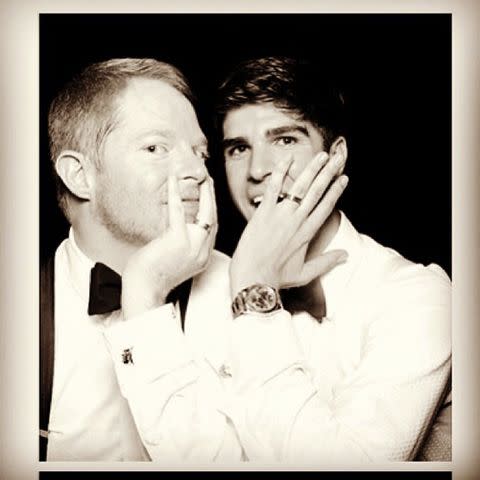 <p>Jesse Tyler Ferguson Instagram</p> Jesse Tyler Ferguson and Justin Mikita on their wedding day.