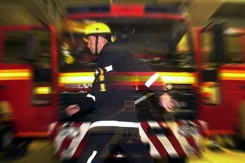 Firefighters rushed to the scene before the pile of horse waste could catch fire