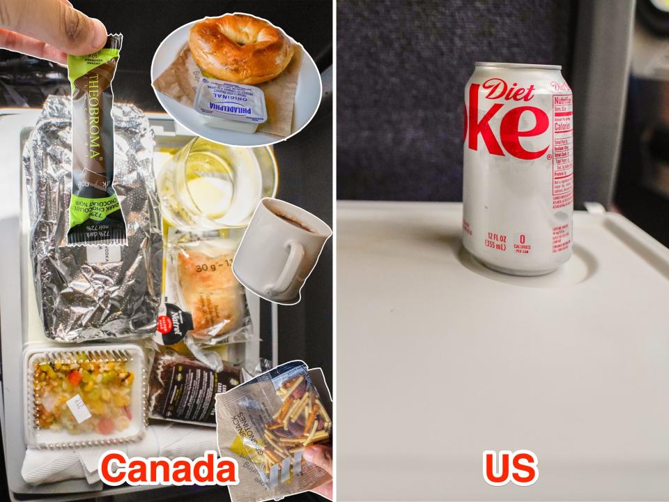 Food served on Canadian and US trains