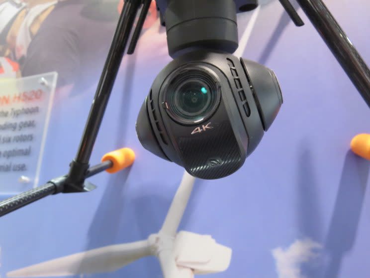 A drone camera at CES 2017.