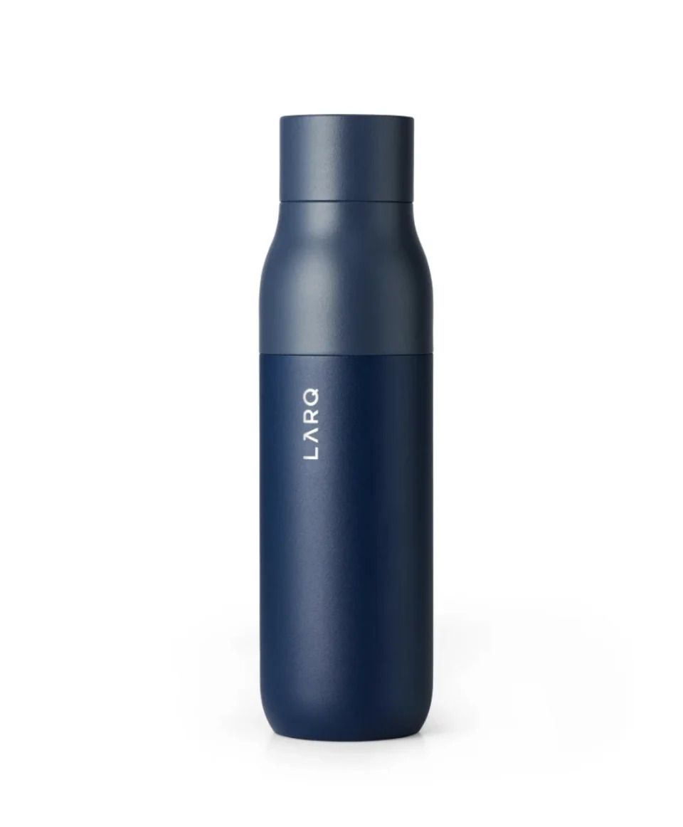 LARQ Self-Cleaning Water Bottle in Monaco Blue (Photo via LARQ)