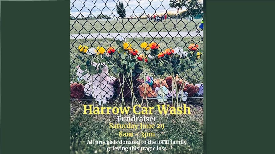 A Facebook image promoting a fundraising car wash in Harrow, meant to support the family of Carly Walsh.