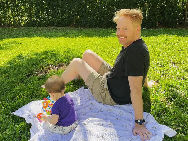 Justin Mikita Instagram Jesse Tyler Ferguson with his baby on his husband Justin Mikita's Instagram