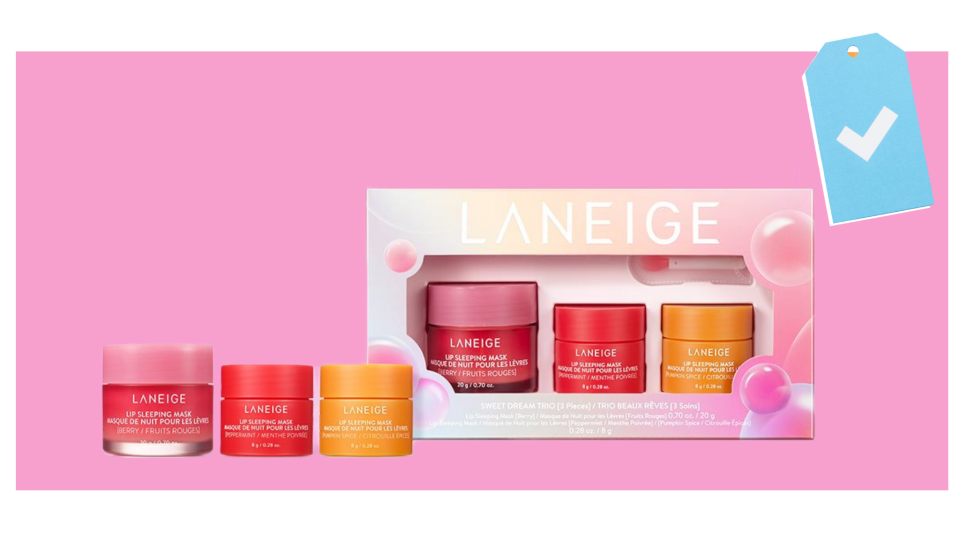 Keep lips moisturized all the time with the lip masks in the Laneige Sweet Dream Trio Set.