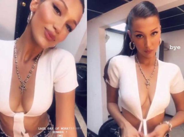 Bella Hadid Styles Tiny Crop Top With 2 Chainz's Versace Sneakers –  Footwear News