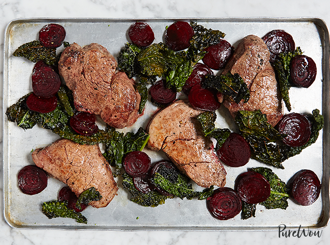 One-Pan Steak with Beets and Crispy Kale