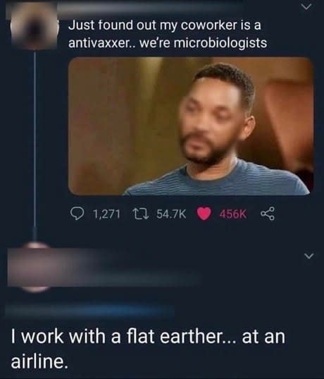 person who is antivax and works as a microbiologist