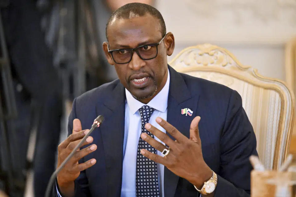 Malian Foreign Minister Abdoulaye Diop attends a meeting with his Russian counterpart Sergei Lavrov in Moscow, Russia, on May 20, 2022. (Yuri Kadobnov/Pool Photo via AP, File)