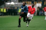 Inter Milan's Taribo West's tenure at Inter Milan was short lived, the defender only spent two years at the club, but the Nigerian cost the Italian giants £10.2 million when he signed from French side Auxerre in 1997. The player when on to make 64 appearances in all competitons. (Credit: Getty Images)