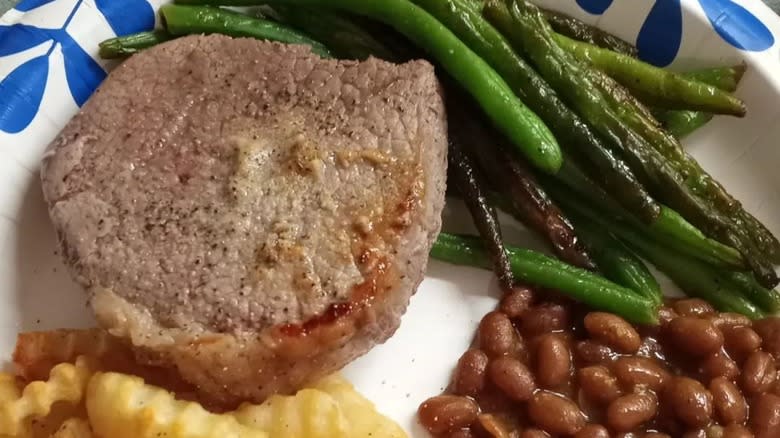 cooked eye-round steak