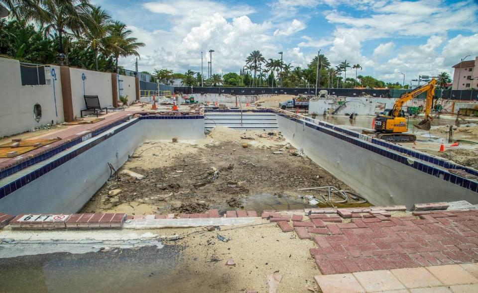 View of the pool section photographed on June 3, 2022, at the site where the Champlain Towers South beachfront condominum collapsed.