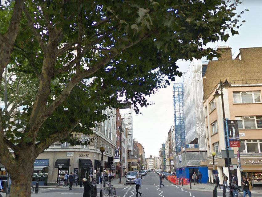 Police were called to reports of an injured man in Hatton Garden, EC1, on Tuesday afternoon: Google