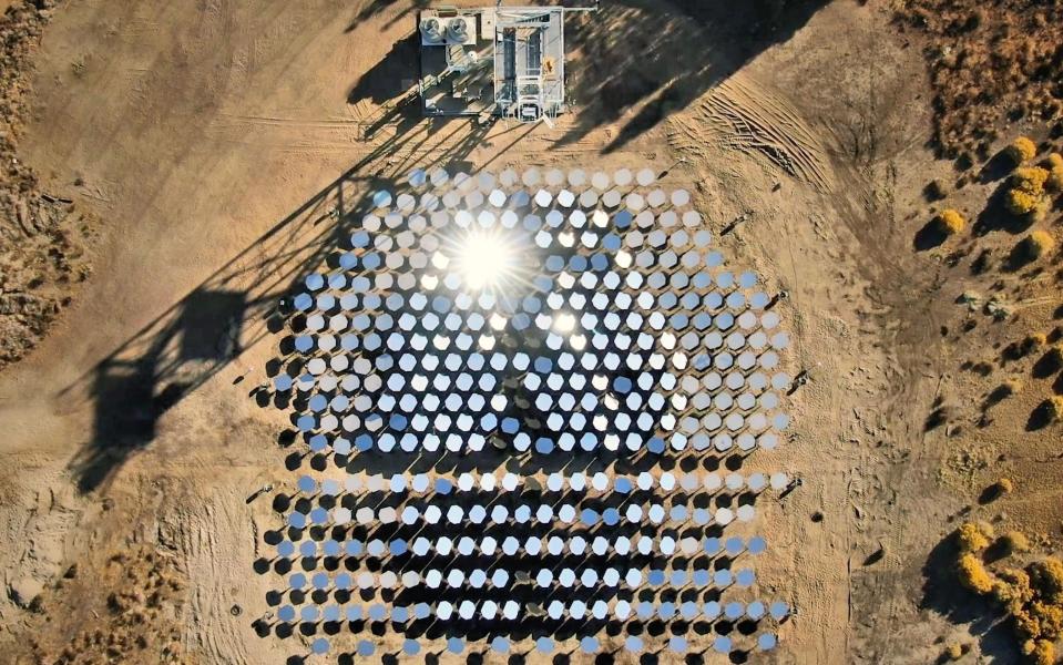Heliogen's concentrated solar power uses technology mirrors or lenses to concentrate radiation from the sun onto a single point - Heliogen