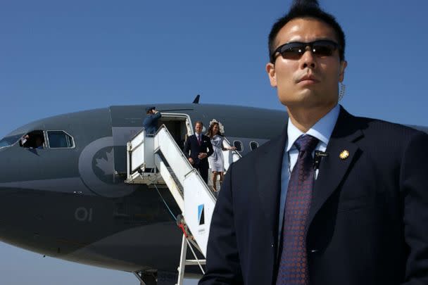 PHOTO: In this July 8, 2011, file photo, a Supervisory Special Agent keeps an eye on the media as the Duke and Duchess of Cambridge arrive at Los Angeles International Airport. (U.S. Department of State)