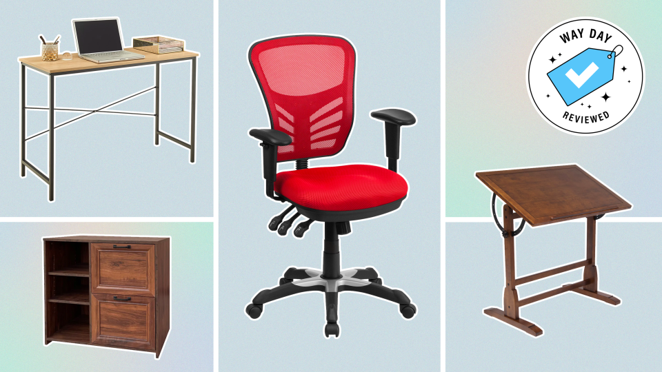 Find early Black Friday deals on desks, office chairs, filing cabinets and more during Wayfair's Way Day 2022 sale.