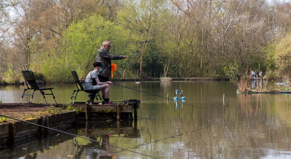 The first patients prescribed fishing therapy have already taken to the water (SWNS)