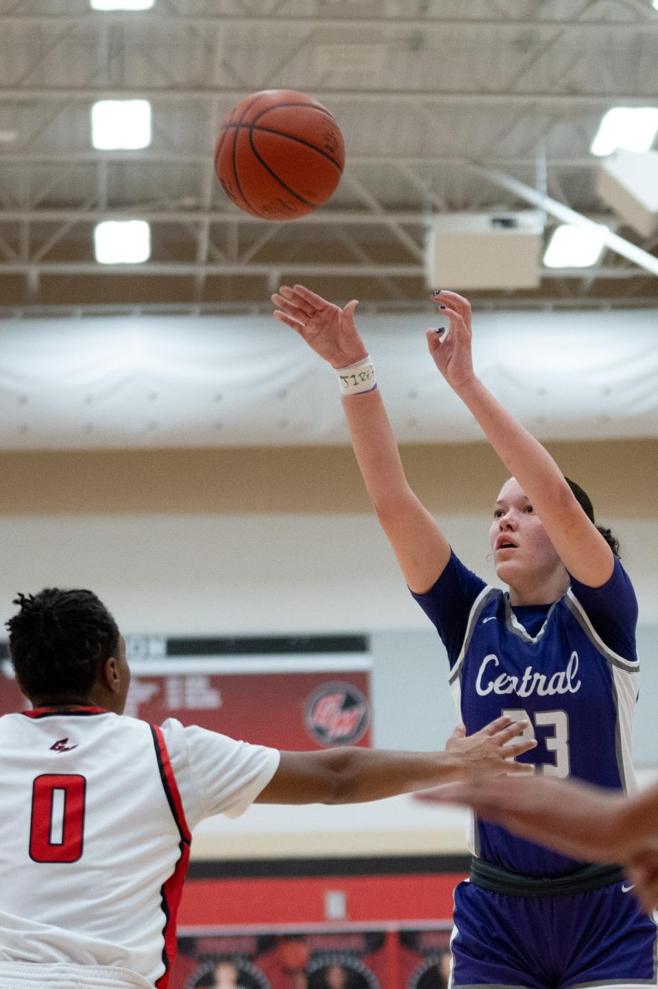 Pickerington Central's Berry Wallace shoots a 3-pointer against Groveport on Jan. 5.