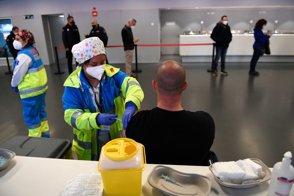 La vacunación en el Wanda Metropolitano de Madrid