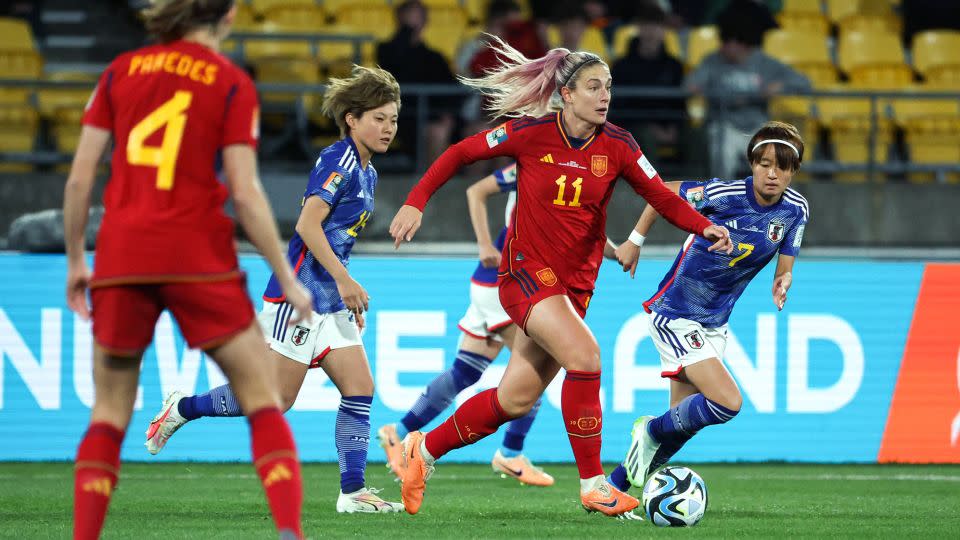 Alexia Putellas controls the ball against Japan during the Women's World Cup. - Marty Melville/AFP/Getty Images