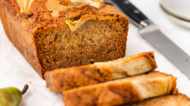 sliced pear bread