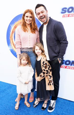 <p>Rachel Luna/Getty</p> : (L-R) JoAnna Garcia, Nick Swisher and family attend Sonic The Hedgehog Family Day Event in January 2020