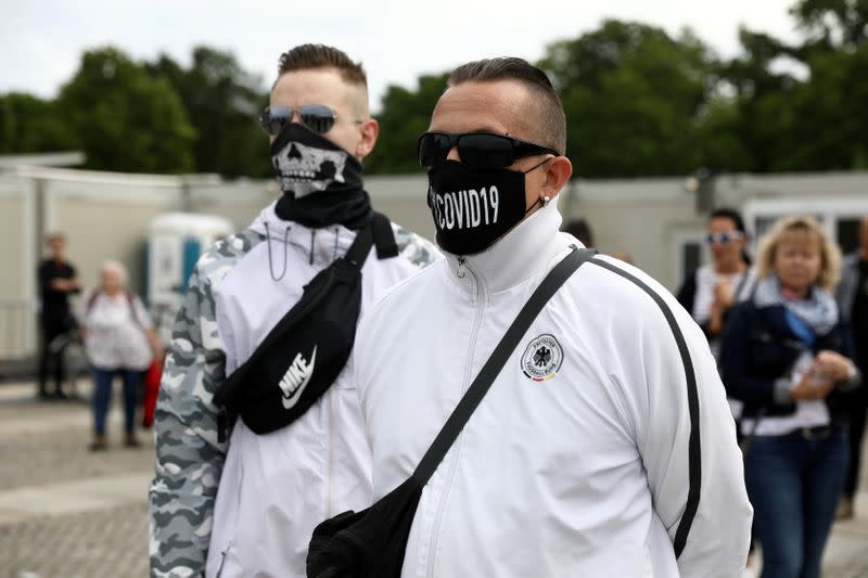 Protest against the government's restrictions following the coronavirus disease (COVID-19) outbreak, in Berlin