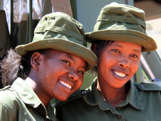Purity Lakara and Eunice Peneti, two Maasai women who’ve joined Team Lioness, the first all-female rangers’ group in Tsavo (Sue Watt)