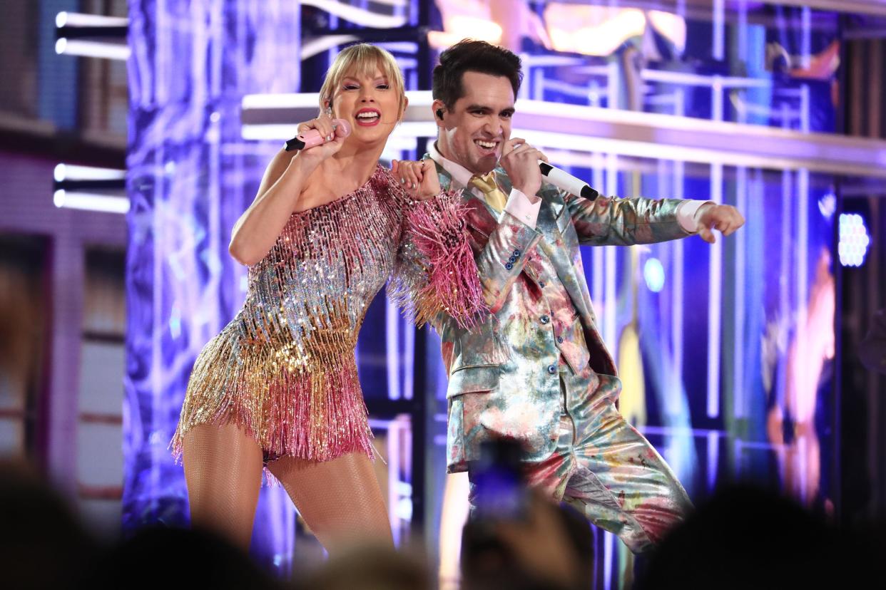2019 BBMA at the MGM Grand, Las Vegas, Nevada -- Pictured: (l-r) Taylor Swift, Brendon Urie, May 01, 2019