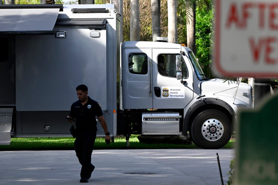 MIAMI BEACH, FL – MARCH 25: Police and Homeland Security officers are seen at the waterfront mansion of Sean Combs aka Diddy in Miami during a bi-coastal raid on March 25, 2024 in Miami Beach, Florida. (Photo by MEGA/GC Images)