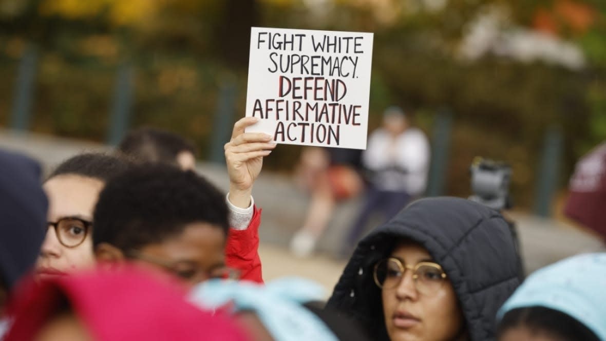 Proponents of affirmative action in higher education rally in front of the U.S. Supreme Court on Oct. 31. Last week, the court ruled against the use of race in considering admissions. (Photo: Chip Somodevilla/Getty Images)