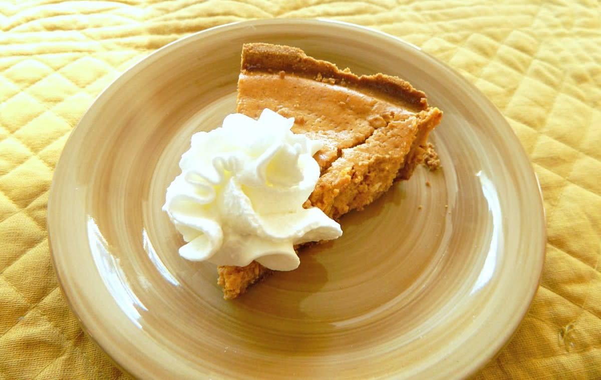 <p>Pam's Daily Dish</p><p>A great side dishor desssert, this pie is totally delectable. </p><p><strong>Get the recipe: <a href="http://pamsdailydish.com/not-too-sweet-guilt-free-sweet-potato-pie/" rel="nofollow noopener" target="_blank" data-ylk="slk:Not Too Sweet Sweet Potato Pie;elm:context_link;itc:0;sec:content-canvas" class="link rapid-noclick-resp">Not Too Sweet Sweet Potato Pie</a></strong></p>