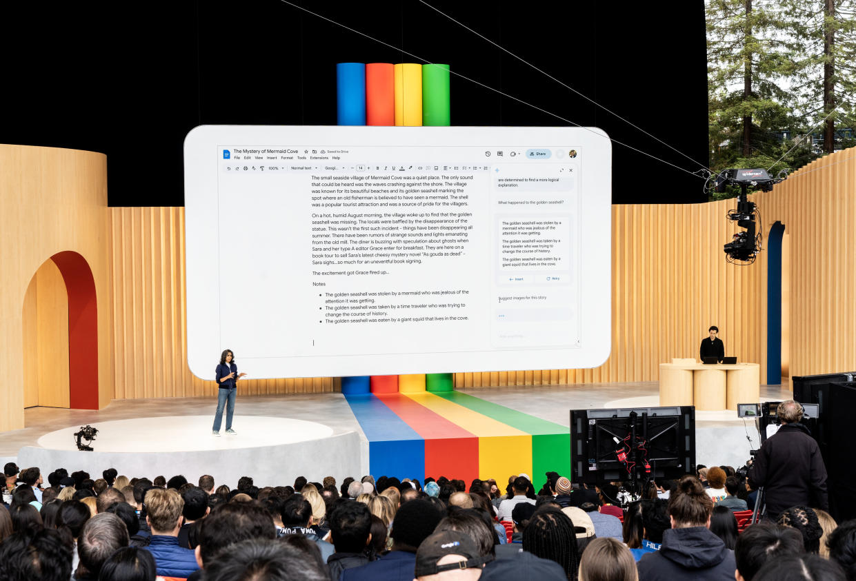 MOUNTAIN VIEW, CALIFORNIA - MAY 10, 2023: Aparna Pappu at the Google I/O annual developer conference at the Shoreline Amphitheater in Mountain View, California on Wednesday May 10, 2023. (Melina Mara/The Washington Post via Getty Images)