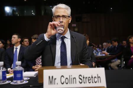 Colin Stretch, general counsel for Facebook arrives to testify before Senate Judiciary Crime and Terrorism Subcommittee hearing on on "ways to combat and reduce the amount of Russian propaganda and extremist content online," on Capitol Hill in Washington, U.S., October 31, 2017. REUTERS/Jonathan Ernst