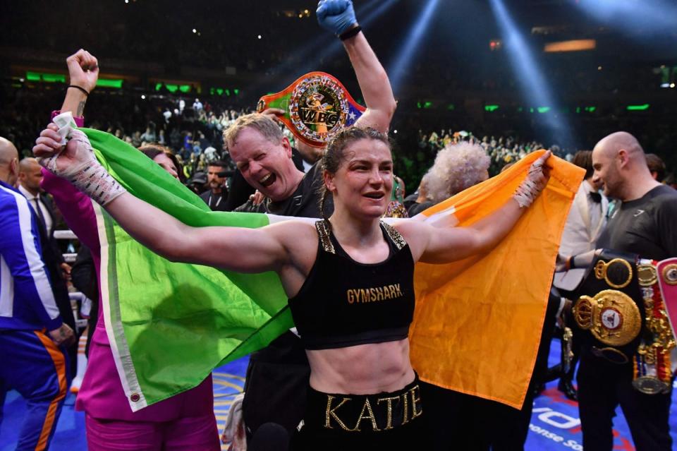 Katie Taylor faces a huge test in her homecoming bout (AFP via Getty Images)