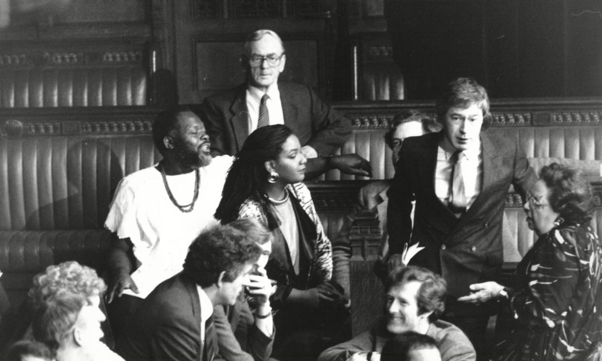<span>Diane Abbott (centre) and other MPs in 1987.</span><span>Photograph: Steve Back/ANL/REX/Shutterstock</span>