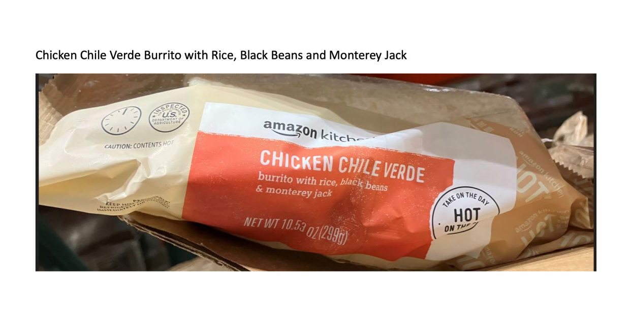 The U.S. Department of Agriculture has added Amazon Kitchen Chicken Chile Verde burritos to a recall of cheese products and products containing cheese for potential risk of listeria contamination