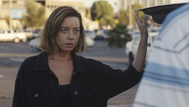 <p>Roadside Attractions/Courtesy Everett</p> Aubrey Plaza in <em>Emily the Criminal</em>