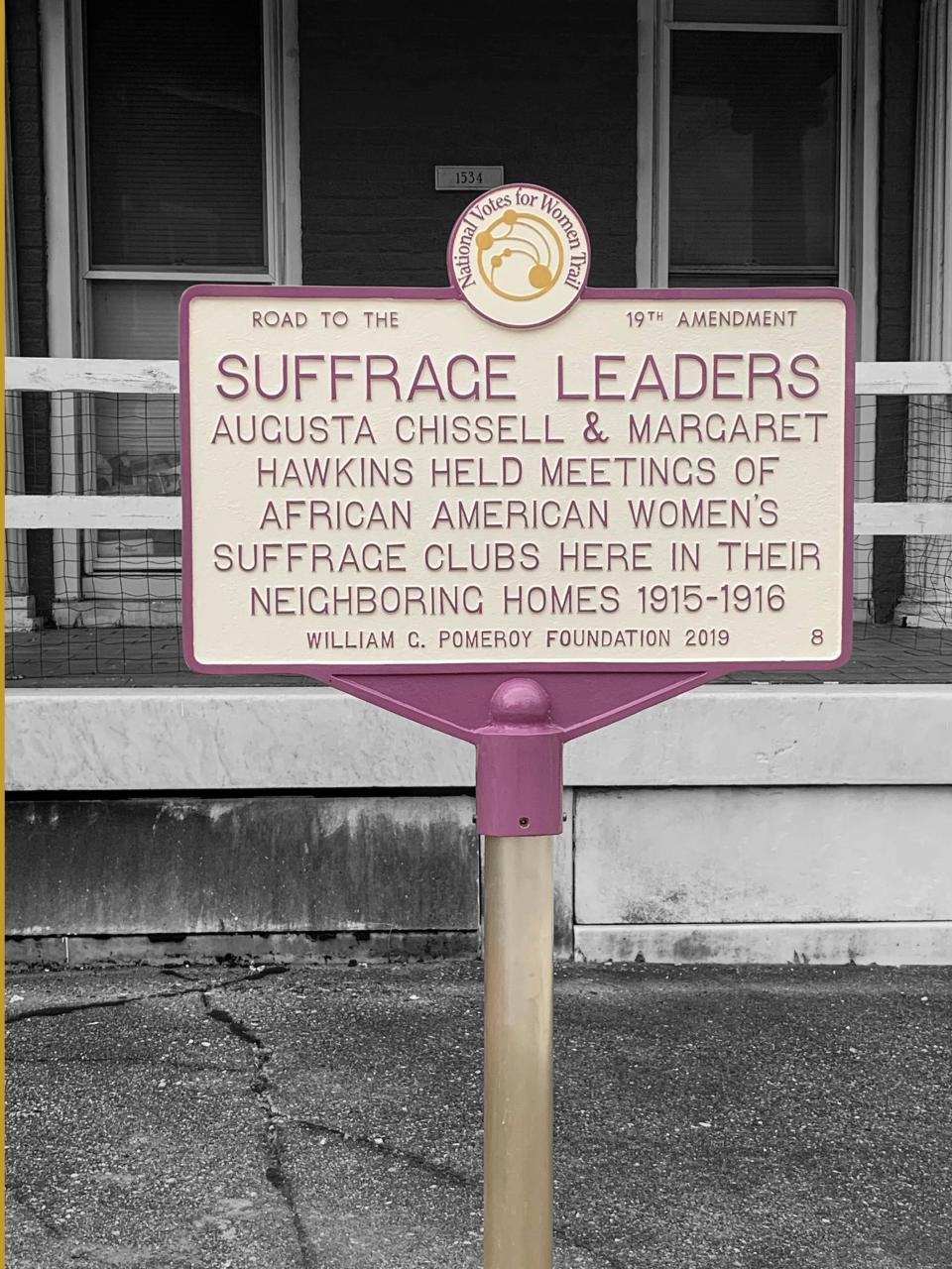 In front of the houses where Margaret Hawkins and Augusta Chissell lived stands a historical marker that highlights the suffrage efforts in and around the homes. It's one of 11 honoring Maryland women, events and sites associated with the suffrage movement.