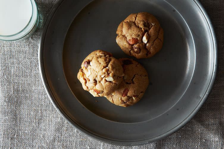 Almond Butter, Dark Chocolate, and Coconut Cookies