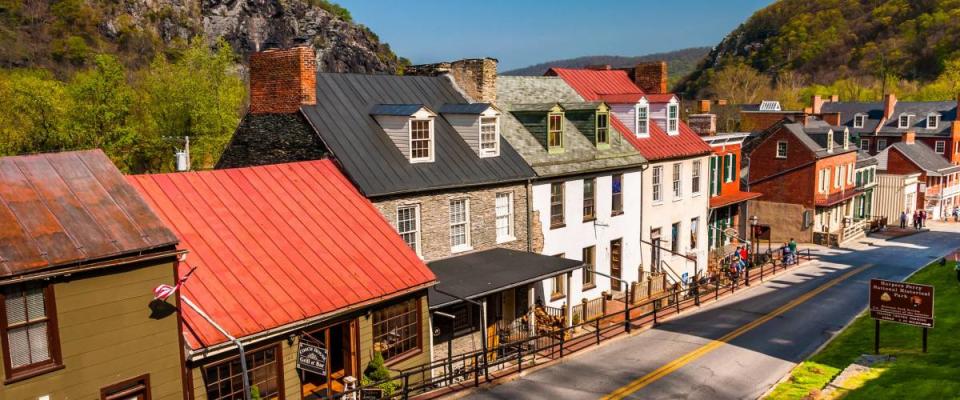 Historic buildings in Harper's Ferry, West Virginia.