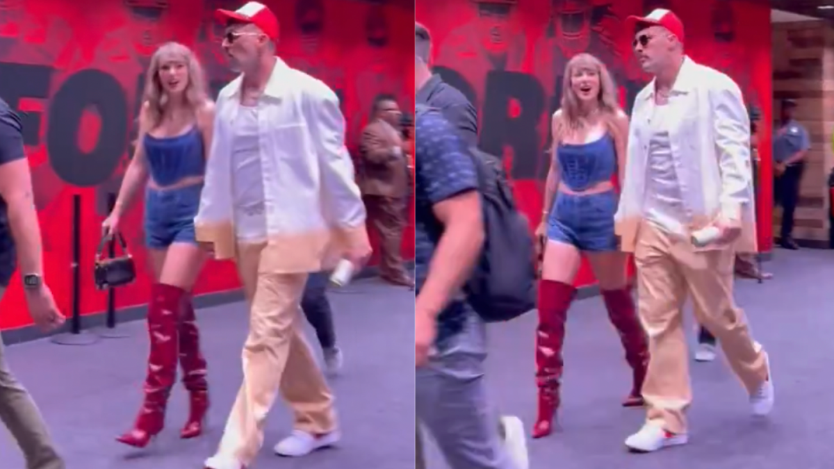 Taylor Swift and Travis Kelce leave the stadium holding hands after the Chiefs’ victory