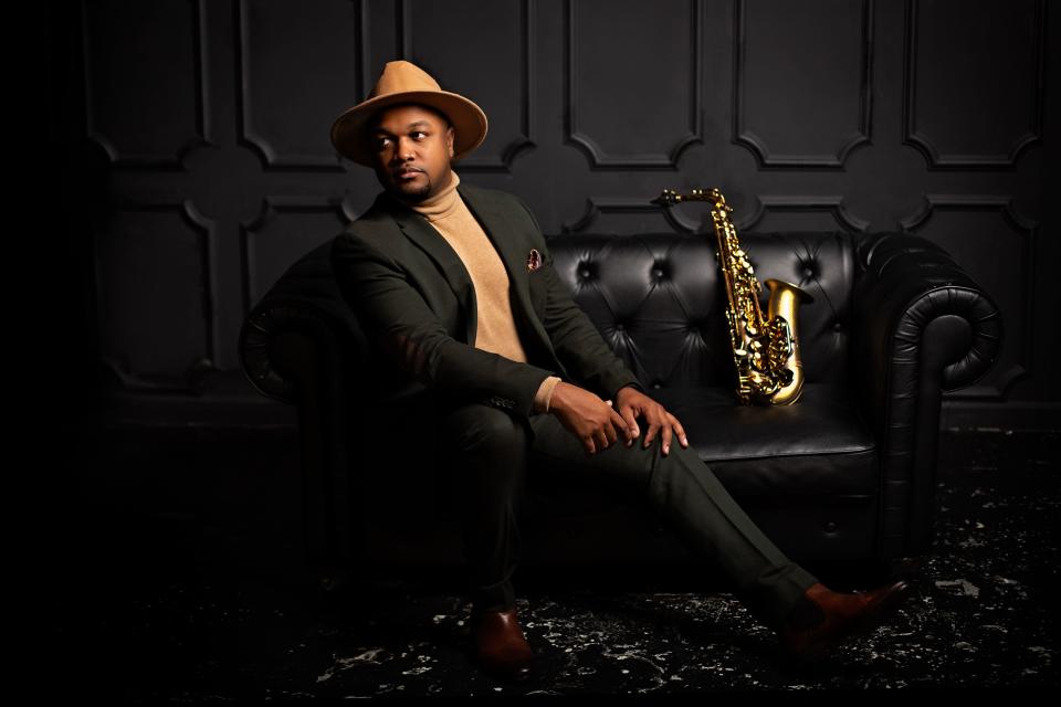 Fusion jazz artist Marcus Anderson combines elements of R&B, pop, rock and funk in his music. He will perform with guest Ilya Serov at the King Center in Melbourne on July 16, 2022.