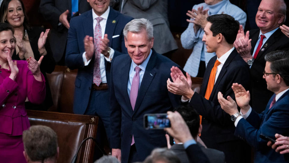 Incoming Speaker McCarthy, R-Calif., is seen after he won the post on the 15th ballot on Jan. 7. 