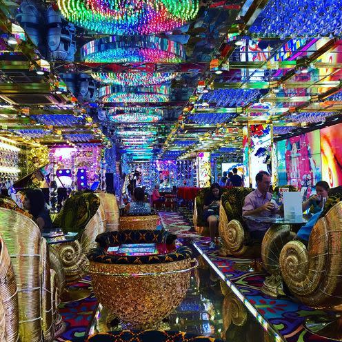 <span class="caption">Tokyo's robot restaurant.</span> <span class="attribution"><a class="link " href="https://www.instagram.com/p/BIGaBhCDIoh/" rel="nofollow noopener" target="_blank" data-ylk="slk:Instagram;elm:context_link;itc:0;sec:content-canvas">Instagram</a></span>