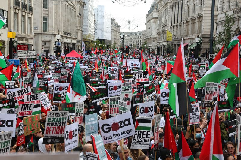 Protest in solidarity with Palestinians, in London