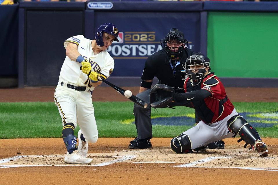 Quick hands and a smooth swing plane usually allow Sal Frelick to at least fight the pitch off even if he's beat on velocity.