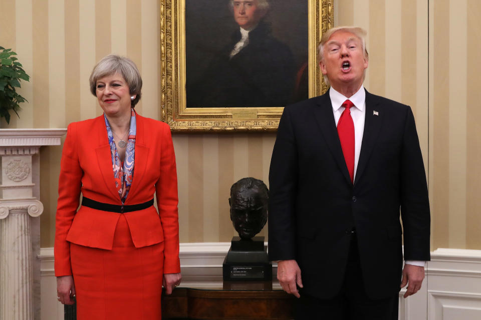 UK prime minister Theresa May and US President Donald Trump have promoted the prospect of a new bilateral free trade deal. Photo: Christopher Furlong/Getty Images