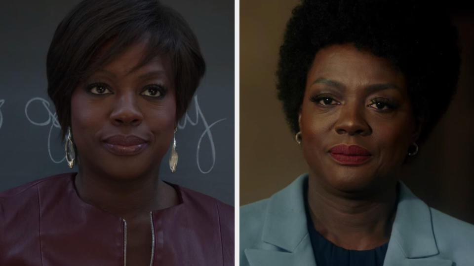 Viola Davis in the first vs. last episode of "How to Get Away with Murder"