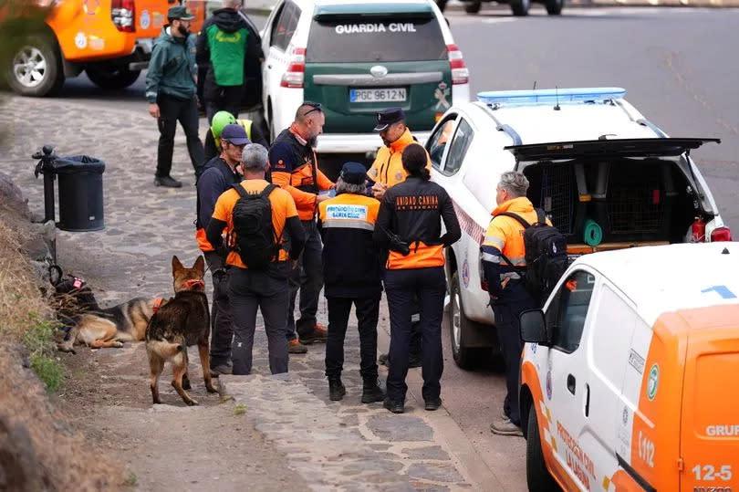 Search and rescue teams near to the village of Masca, Tenerife.
